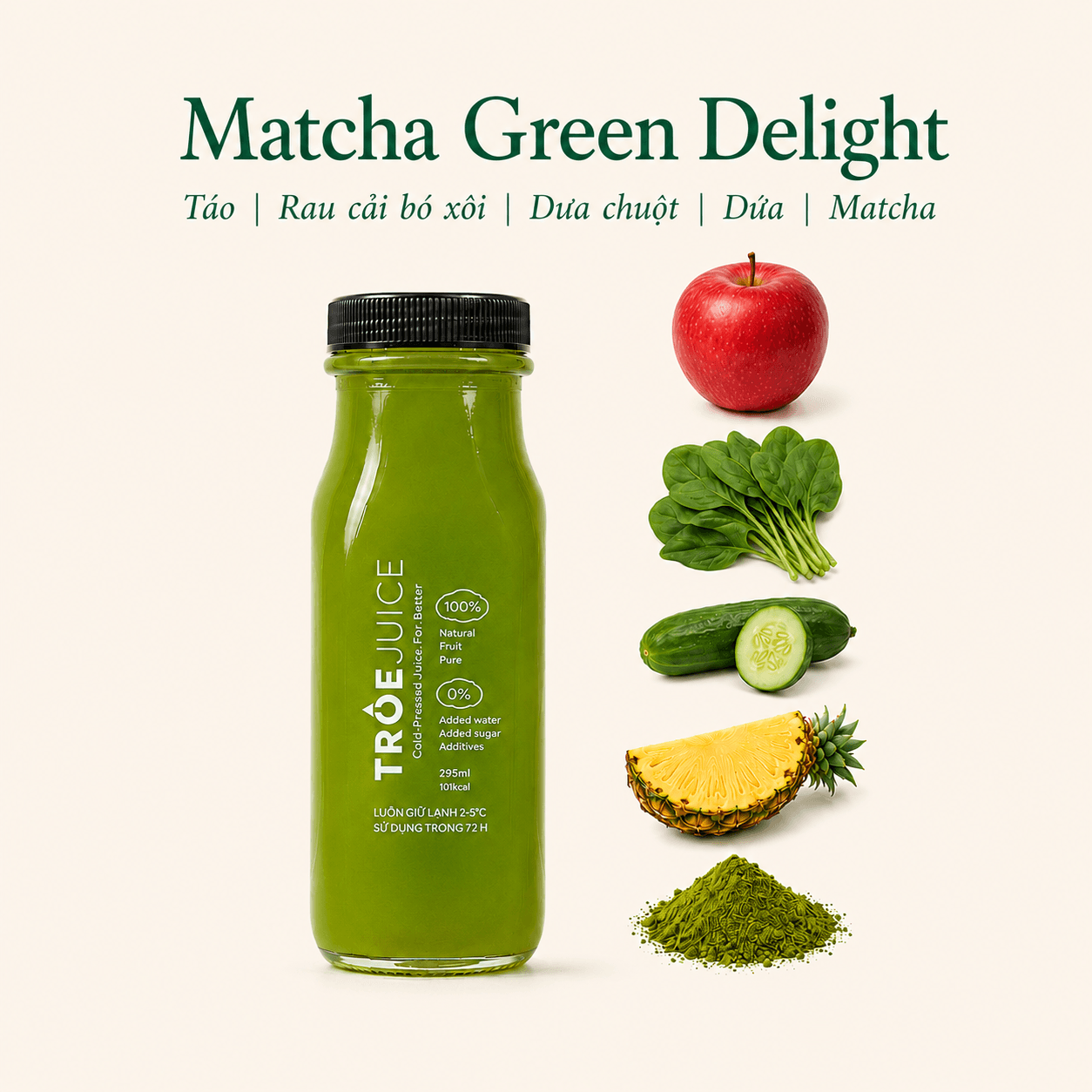 Product image Juice xanh vị matcha dứa (G1)