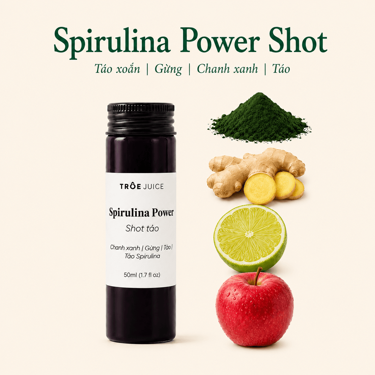 Ảnh sản phẩm Shot tảo xoắn Nhật bổ sung năng lượng xanh