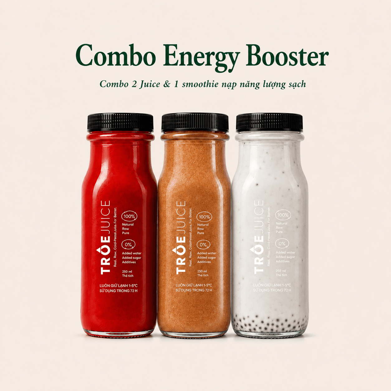 Product image Combo 3 chai nạp năng lượng sạch (R5 + C1 + Tah)