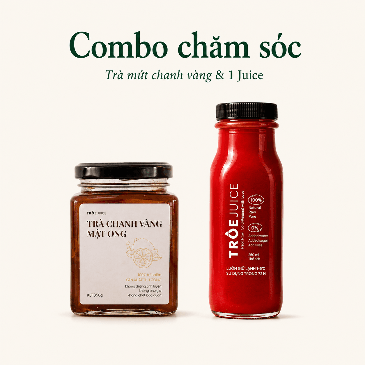 Product image Combo chăm sóc (Trà mứt chanh vàng + 1 Juice)